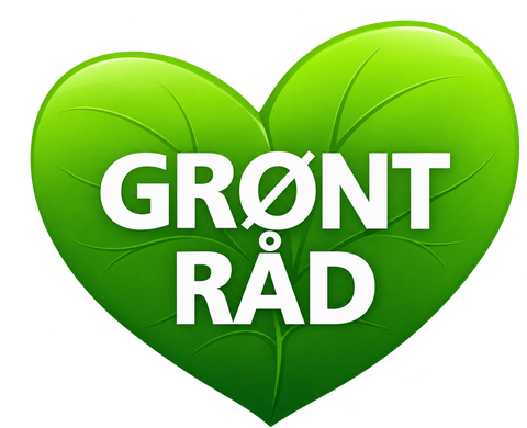 Grønt Råds logo: et grønt hjerte af blade med teksten Grønt Råd